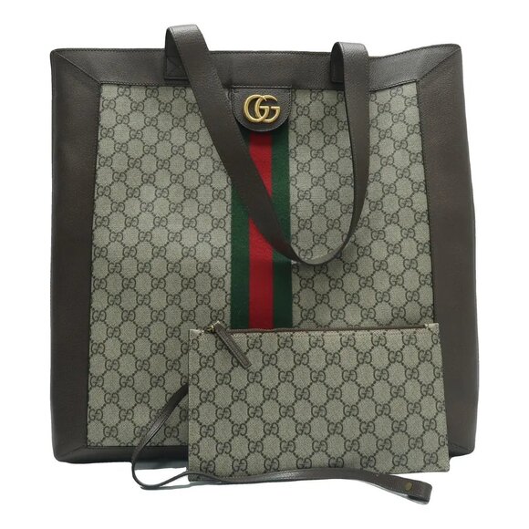 GUCCI Ophidia Brown W/P Canvas Shoulder Bag 934-070624 - Picture 1 of 12